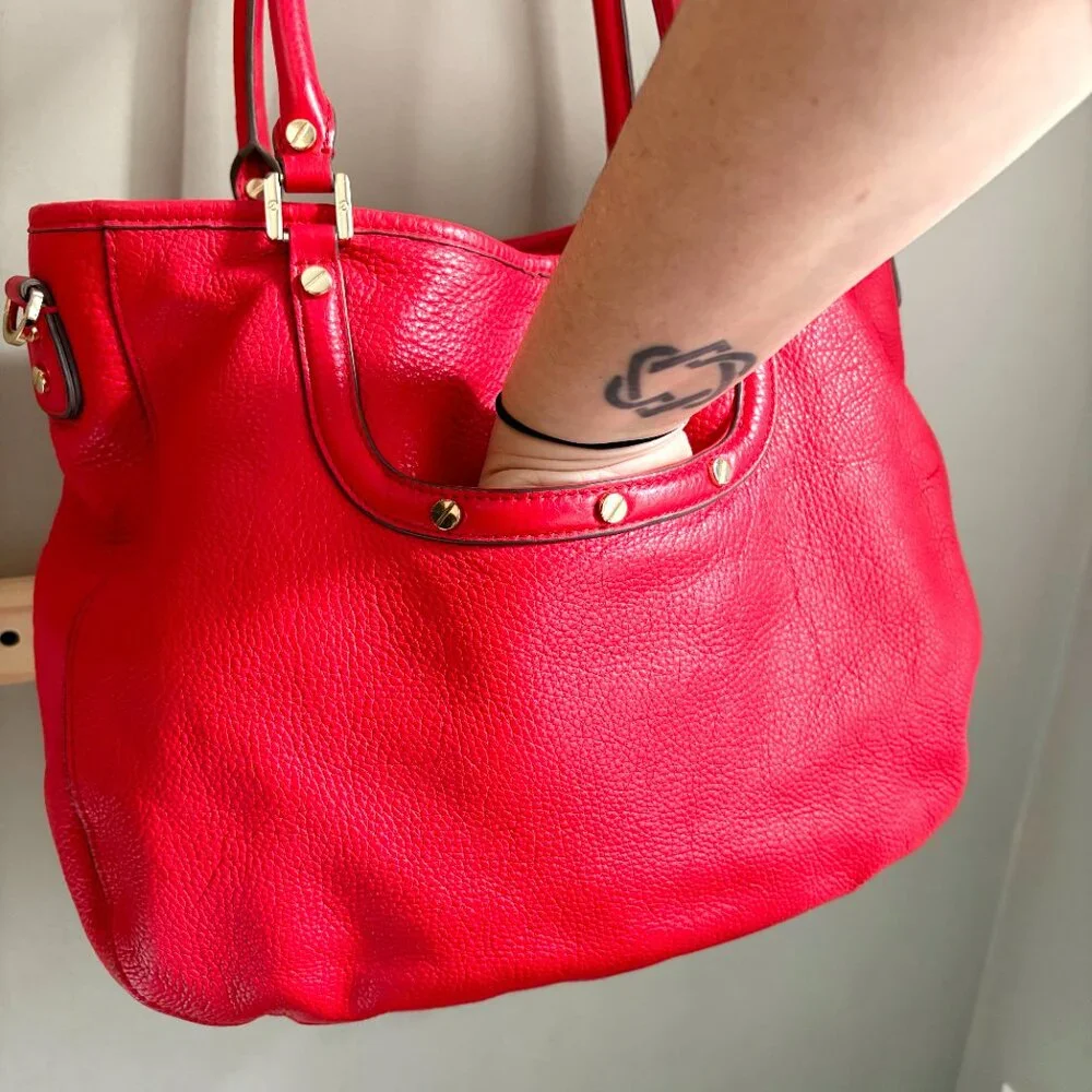 Tory Burch 4-way Amanda Classic Handle Hobo in New Carnival Red Pebbled Leather